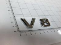 Эмблема шильдик на багажник V8 хром 70*23 мм