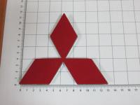 Эмблема шильдик логотип Mitsubishi на багажник, решетку 127x113 мм