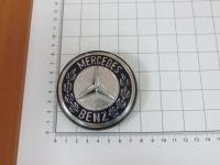 Эмблема Mercedes-Benz с клеевой основой Старый стиль черная 75 мм
