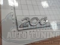 Эмблема шильдик надпись Peugeot 206 на багажник 100х30 мм