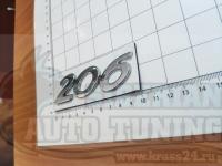 Эмблема шильдик надпись Peugeot 206 на багажник 100х30 мм