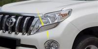 Хромированные накладки под фары Toyota LC Prado 150 2014-2017