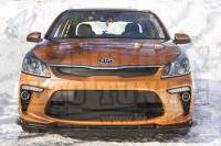 Усиленный 3мм Сплиттер переднего бампера KIA Rio IV (седан) 2017-