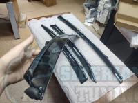 Honda Civic 8 4D 2006-2012 FD Оригинальные Дефлекторы окон, Ветровики с хромированным молдингом Mugen