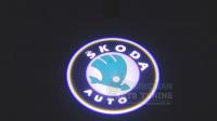 Универсальная проекция в двери врезная Skoda в комплекте 2 шт