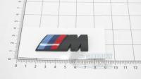 Эмблема, шильдик на багажник BMW М хром/черный матовый 52*20 мм