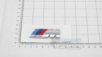 Эмблема, шильдик на багажник BMW М хром/черный матовый 52*20 мм