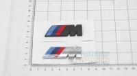 Эмблема, шильдик на багажник BMW М хром/черный матовый 52*20 мм