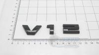 Эмблема шильдик на крыло V12 для BMW черный глянец 87*20мм
