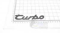 Шильдик Turbo Porsche на багажник черный 130*20 мм