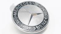 Эмблемы Mercedes-Benz Черный и Хром с черным  на капот 57 мм с защелкой
