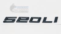 Шильдик 520 LI BMW на багажник 185*20мм Черный Глянец