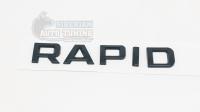 Шильдик Rapid Skoda на багажник 145*23мм Черный