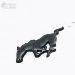 Эмблема шильдик логотип Mustang серебристый и черный матовый на клеевой основе на багажник 110*54