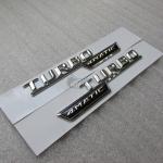 Эмблема на крыло Turbo 4matic серебро Mercedes-Benz 140x28 мм (2 шт)