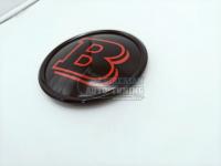 Эмблема Brabus под стеклом 185 мм для Mercedes-benz W205, GLK, W212, W207, W176, W117, W218, W251, C117, Viano на решетку радиатора красный на черном фоне