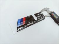 Шильдик с клеевой основой BMW 5 M Competition черный глянец 130*40 мм