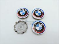 Ступичные колпачки ЦО диска 50th anniversary BMW синий-белый 10 креплений 68/65/13 мм (4 шт) 36136783536