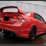 Спойлер четырехсоставной Mugen на багажник Honda Civic 8 2006-2012 седан Черный глянец