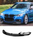 BMW 3 Series F30 2013-2019 M performance Губа сплиттер на передний бампер черный глянец 2 шт