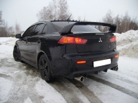 Накладка на задний бампер под 1-2 трубы Диффузор Lancer 10 X 2007-2015 год